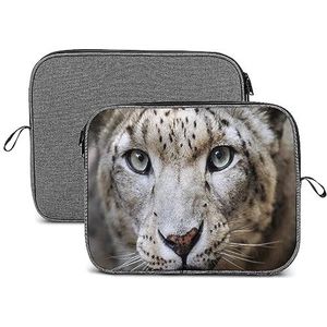 Snow Leopard - Snow Ghost Laptop Sleeve Case Beschermende Notebook Draagtas Reizen Aktetas 13 inch