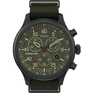 Timex TW2T72800 Men's Expedition Field Chronograph Green Fabric Band Green Dial Watch
