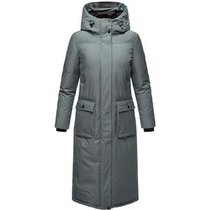 Navahoo Dames winterjas warme mantel extra lang met capuchon Wolkenfrost XIV XS-XXL, stormy blue, S