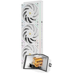 Thermalright Wonder Vision 360 UB ARGB witte CPU-AIO-koeler, 360 mm radiator, 2K 60HZ gebogen scherm met 2400 x 1080 resolutie, voor AM4/AM5, Intel LGA1851/1700, 6,67 inch 3D-scherm, krachtige pomp