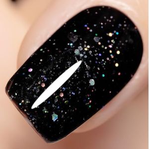 YTD Likomey UV Gel Nagellak,15ml Kleurrijk Zwarte Glitter Hoge Kleurweergave Salon Manicure Gel Polish