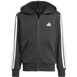 adidas Niñas ESSENTIALS FULL ZIP HOODIE, black/white, 9-10 Years