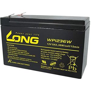Kung Long loodaccu 12V 9Ah WP1236W hoge stroom loodgel AGM, compatibel MP1236H, NPW45-12, HR1234WF2, UP-RW1245P1