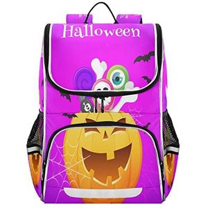 Halloween pompoen cartoon boekentas school student rugzak hoge capaciteit voor meisjes jongens kinderen, Patroon, M