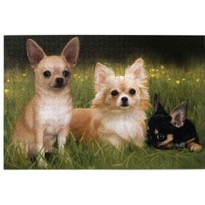 Chihuahua Hond Puzzel 1000 Stukjes Houten Puzzel Familie Game Wanddecoratie