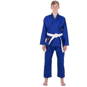 VADER Sport Student Judo Gi Volwassenen Judo Suits 100% Katoen Judo Kamino BJJ Uniform Middengewicht Blauw Training Judogi met Gratis Witte Riem, Blauw, 2/150cm