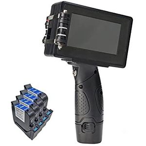 12.7 mm variabele QR Bar Batch Code Datumnummer Logo Vervaldatum Label Mobiele Draagbare Jet Handheld Thermal Inkjet Printer,Langdurige Prestaties(1SET with 4BLACK INK)