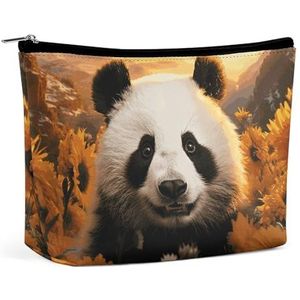HJUQNGF Zoete Snoep Cosmetische Tas Draagbare Toilettas Grote Capaciteit Reizen Make-up Tassen Schoonheid Make-up Organizer voor Full-Size Shampoo Conditioner Borstels Set Make-up Accessoires, Panda