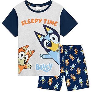 BlueY Pyjama voor meisjes, kort, 2-delig, zacht en ademend, pyjamaset voor kinderen, Grijs Blauw, 2-3 Jaar