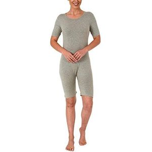 Normann Care UNISEX Alzheimer's kleding korte mouw bodysuit jumpsuit overall onesie rits aan de achterkant, Grijs, M
