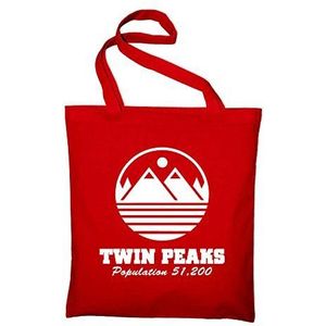 Styletex23 Twin Peaks Welkom Canvas Tote Shopper Tas Unisex, Rood