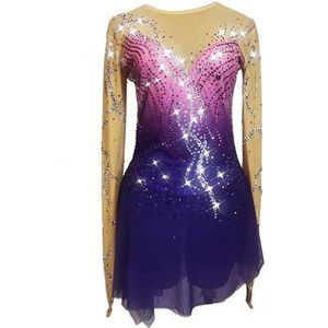 Purper,11/13,PONNYC Kunstschaats Wedstrijdjurk Voor Meisjes Handgemaakt Schaats Kostuum Glanzende Kristallen Rolschaats Outfit Glanzend Turnpakje Voor Artistieke Gymnastiek Met Kleurverloop