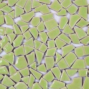 Mozaïek tegels 4,3 oz/122g veelhoek porselein mozaïek tegels doe-het-zelf ambachtelijke keramische tegel mozaïek maken materialen 1-4 cm lengte, 1 ~ 4 g/stuk, 3,5 mm dikte 58 (kleur: lichtgroen, maat: