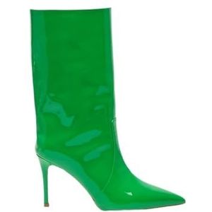 Hoge hakken met puntige neus Europese en Amerikaanse enkellaarzen met hoge hakken Enkele dameslaarzen in de lente en herfst (Color : Green, Size : 43)