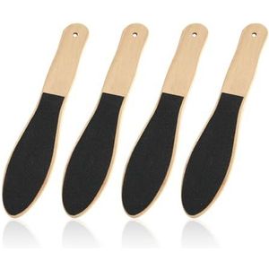 4 stuks dubbelzijdige voetvijl, voetrasp, voetvijl van hout, voetrasp, korstverwijderaar, pedicureschuurmachine, voetverzorging, ideaal voor harde huid, droge voeten