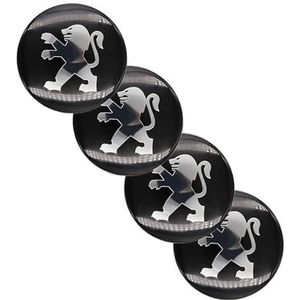Set Van 4 Wieldoppen Voor Peugeot 65MM, Naafkappen Velgdopsticker Autowielnaafafdekking Badgesticker Velgbeschermingsafdekking Wielnaafafdekking