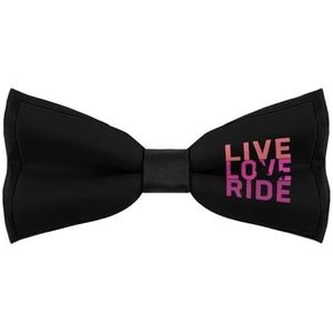 Live, Love, Ride Horse Elegante vlinderdassen voor mannen verstelbare voorgebonden vlinderdas stropdassen voor zakelijk dagelijks feest