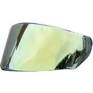 Motorhelm vizier lens, Helmvizier, FF320 Vizier UV-beschermd for LS2 FF328 FF353 FF800 Volledig gezichtshelm Vizier Vervangende zonnebrandcrème Windscherm (alleen for gebruik overdag)(Gold-day Use Onl