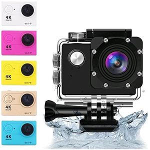 Actiecamera 4K sportcamera 2,0-inch scherm WiFi-afstandsbediening Actiecamera Waterdichte onderwaterhelm Video-opname buitencamera (Color : White, Size : 32G Card)