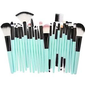 25Pcs Make-up Cosmetische Borstels Set Voor Foundation Poeder Concealer Mengen Groen Zwart