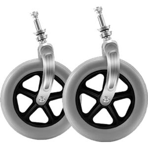 met rubberen rolstoelwielen, Set van 2 grijze vervangende voorwielen for rolstoelen (6 inch/7 inch/8 inch)(8inch)