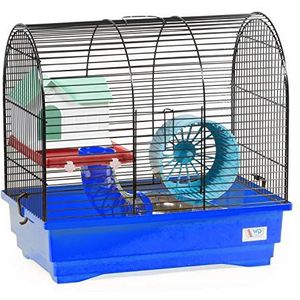 Decorwelt Hamsterstokken, blauw, buitenmaten, 40 x 25 x 39, knaagkooi, hamster, plastic, kooi met accessoires