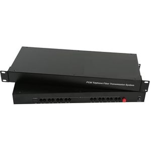 1 paar 16 kanaal- PCM Voice tel over glasvezel multiplexer extender, FC Optische poort, ondersteuning van beller -ID en faxfunctie
