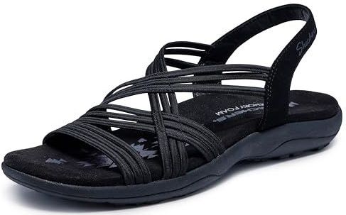 Skechers Reggae Slim Simply Stretch sandalen voor meisjes, Black Gore, 39 EU