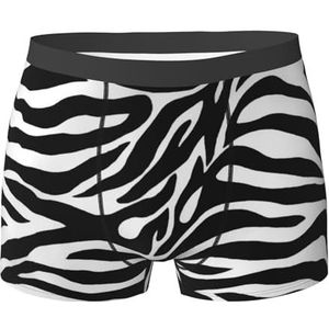 ZJYAGZX Zebra Print Print Heren Zachte Boxer Slips Shorts Viscose Trunk Pack Vochtafvoerende Heren Ondergoed, Zwart, L