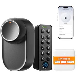 SwitchBot Lock Ultra - Slim Deurslot - Ondersteunt Matter - WiFi - Vingerafdruk Toetsenbord