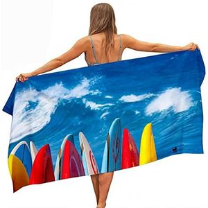 Ocean Strandhanddoek 90x180 cm Strandhanddoeken Oversized Microfiber Surfboard Strandlaken voor volwassenen Kinderen Sneldrogend Zandvrij Lichtgewicht Zachte Badhanddoeken voor reizen, zwemmen, kamperen