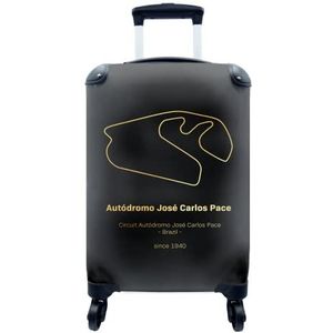 MuchoWow® Koffer - Brazilië - Circuit - Formule 1 - Past binnen 55x40x20 cm en 55x35x25 cm - Handbagage - Trolley - Fotokoffer - Cabin Size - Print