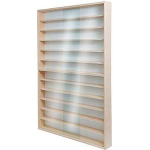 Alsino Verzamelaarsvitrine, hangvitrine voor modelauto's, glazen, horloges, figuren, vitrine, Spur H0 & N, rek H0, 60-90 cm, 12 vakken (V-80.12)