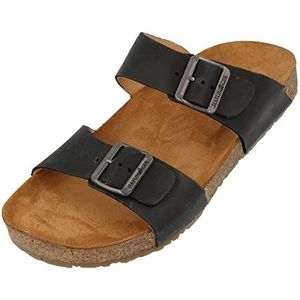 HAFLINGER Bio Andrea Leren sandaal, Zwart zwart 818, 46 EU
