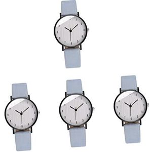 Gatuida 4 Stuks Dames Quartz Horloge Armband Horloge Geweldige Moederdagcadeaus Voor Mama Horloge Met Tweedehands Voor Verpleegkundigen Polshorloge Kind Mevrouw Leer Klein Horloge Clip-on
