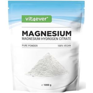 Magnesiumpoeder - 1000g - Goed oplosbaar - Puur poeder zonder toevoegingen - Met maatschepje - Premium kwaliteit - Veganistisch