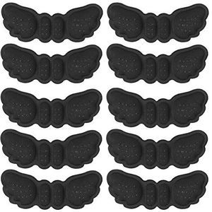 Huidvriendelijke ademende hielkussens, 5 paar zwarte schoenen hielsticker, antislijtage voor vrouwen hoge hakken platte(Black thick (thickness about 6mm))