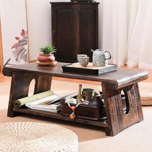 Multifunctionele klaptafel, Antieke Japanse salontafel, houten opvouwbare poten, lage theetafel, multifunctionele draagbare tatami for thuismeditatie(Bwalnut,23.62""Lx13.78""Lx9.06""H(60x35x23cm))