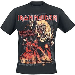 Iron Maiden Number Of The Beast Graphic T-shirt zwart S 100% katoen Band merch, Bands