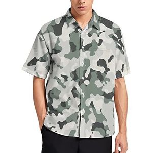Army Camouflage heren T-shirt met korte mouwen casual button down zomer strand top met zak