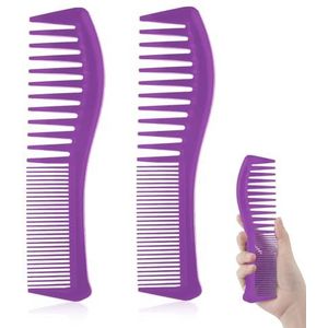 Wangdaqi 2-delige haarkam, plastic haarkam, grote en fijne tandenkammen, (paars)