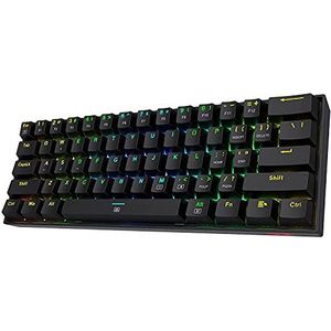 Redragon K630 Dragonborn 60% RGB-gamingtoetsenbord, bekabeld, 61 toetsen, mechanisch toetsenbord, compact, stuurhouder Pro (zwart, rode schakelaar), Amerikaanse lay-out