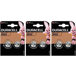DURACELL CR2032-3 batterijen, 2 batterijen, lithium 3 V, 6 stuks