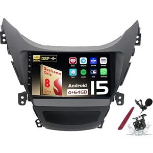 Android 15 Autoradio Sat Navi voor H-yundai Elantra (2011-2016) 9 Inch Touchscreen Multimedia Speler met Draadloze Carplay GPS Navigatie FM RDS Bluetooth 5G-WiFi SWC DSP,M100s