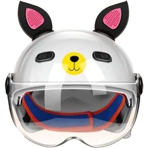 Motorhelm, DOT/ECE-gecertificeerde jethelm, retro-ontwerp lichtgewicht for bromfiets scooter F,48-56CM(B)