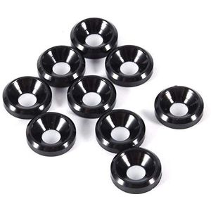 Bolt Washer BE-TOOL M5 verzonken wasmachine geanodiseerd aluminium bekerring voor auto zwart (Pack van 10)