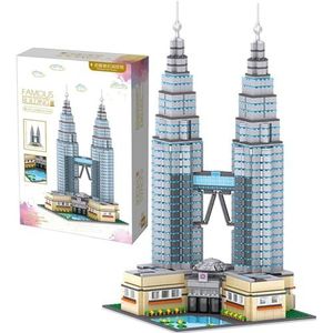 World Architecture Kuala Lumpur Petroleum Towers bouwstenen set 2521PCS DIY architectuur model bouwstenen speelgoed voor kinderen en volwassenen cadeau compatibel met Lego