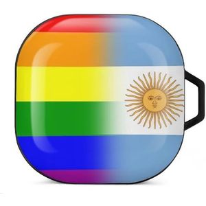 LGBT Pride Argentijnse vlag oordopjes hoesje compatibel met Samsung hard shell beschermhoes zwart-stijl