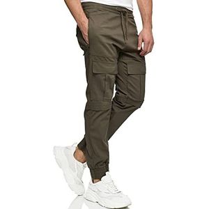 INDICODE Heren Dennis Cargo Pants | Cargobroek van 98% katoen met 6 zakken Army S