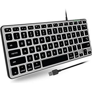 Macally - BLMINIZKEY - Compact Bedraad USB-A-Toetsenbord - Spacegray - Verlichte Toetsen